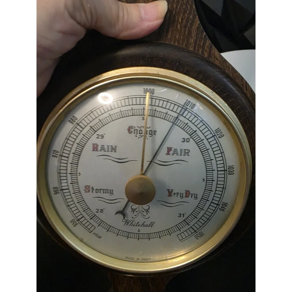 Whitehall Themometer Barometer Hygrometer Banjo Weather Station Wood Wall DAMAGE